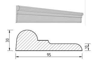 Фасадный рамный профиль, 2400 mm