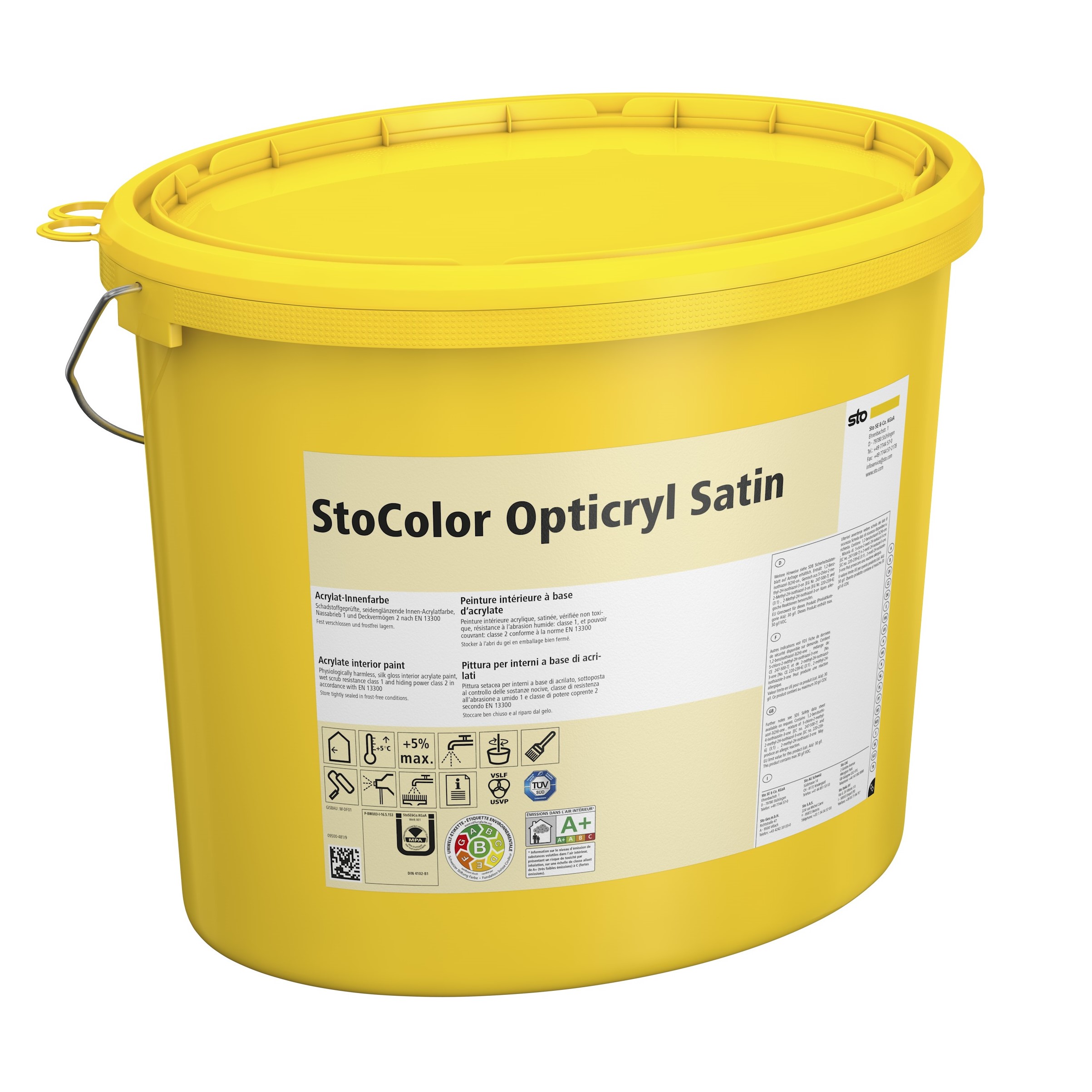 Шелковистая акрилатная краска для стен и потолков StoColor Opticryl Satin